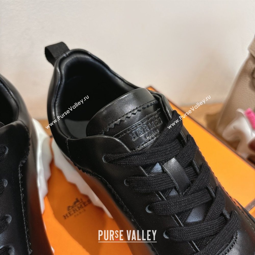 Hermes Bouncing Sneakers in Calfskin Leather Black 2025 1221 (MD-251222051)