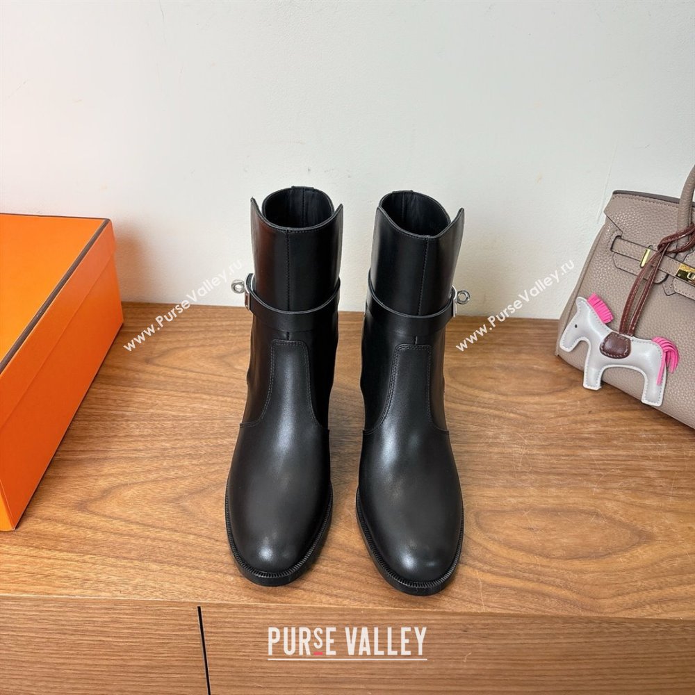 Hermes Neo Heel Ankle Boots in Calfskin Leather Black 2025 (XC-251222007)