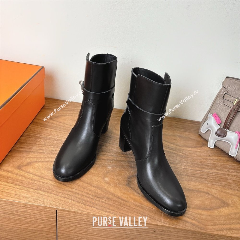 Hermes Neo Heel Ankle Boots in Calfskin Leather Black 2025 (XC-251222007)