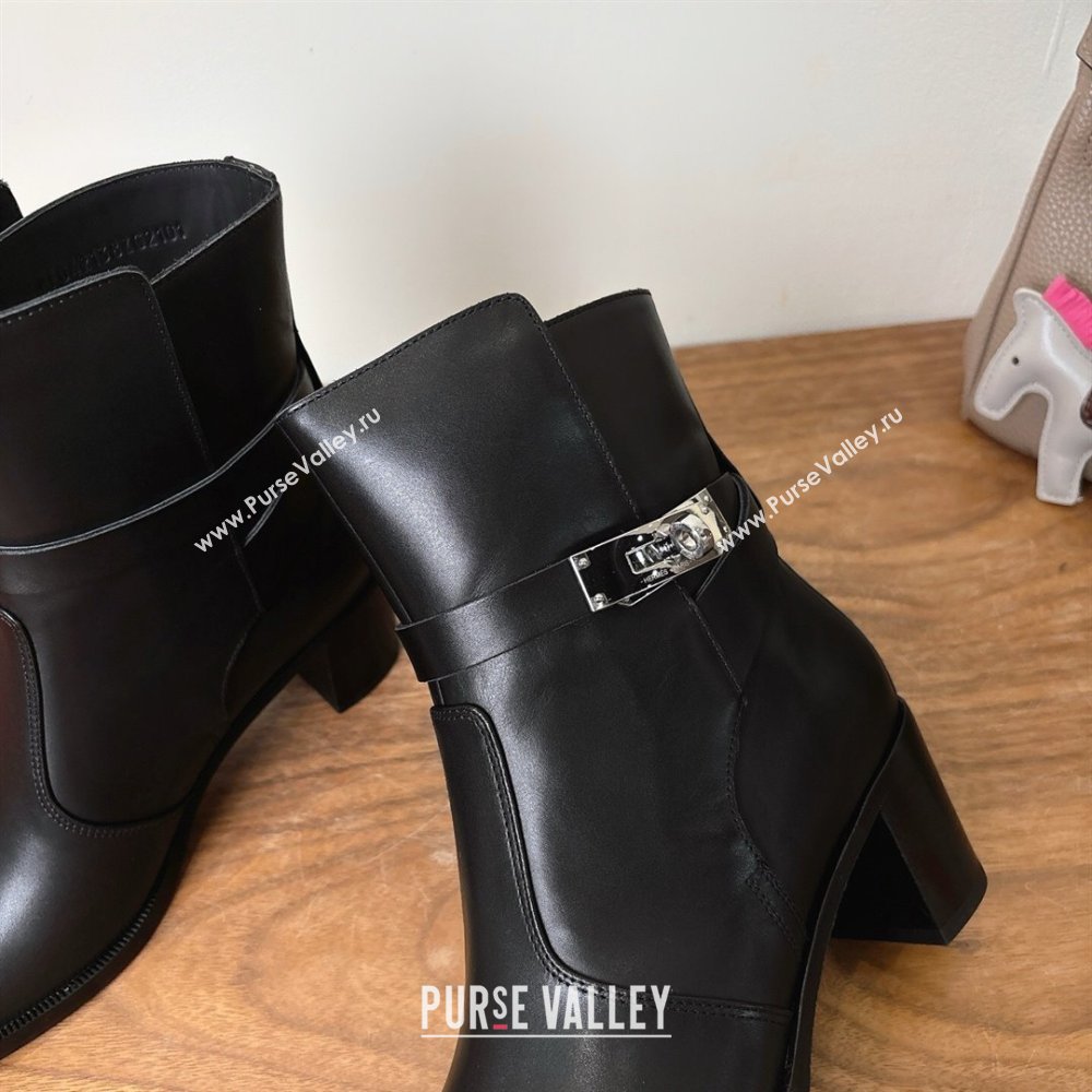 Hermes Neo Heel Ankle Boots in Calfskin Leather Black 2025 (XC-251222007)