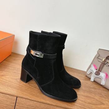 Hermes Neo Heel Ankle Boots in Suede Black 2025 (XC-251222009)