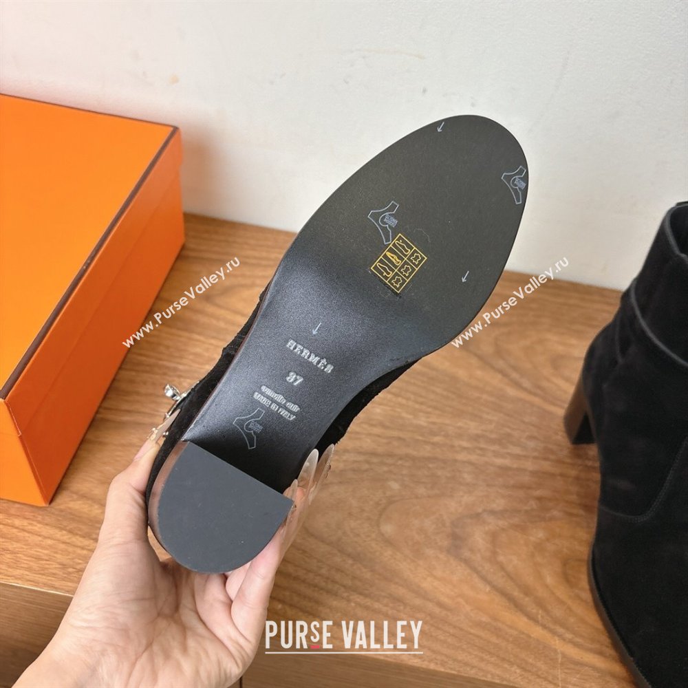 Hermes Neo Heel Ankle Boots in Suede Black 2025 (XC-251222009)