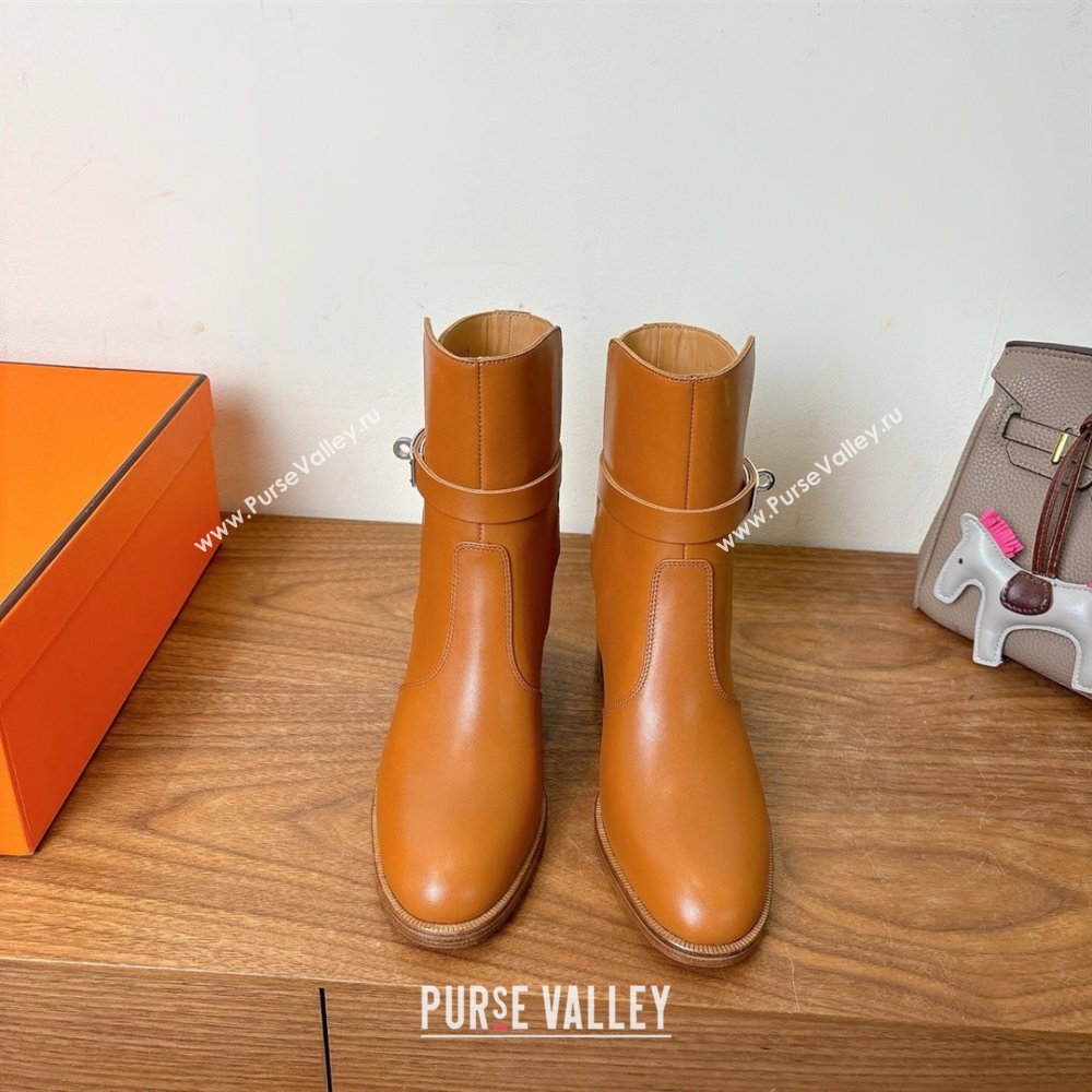 Hermes Neo Heel Ankle Boots in Calfskin Leather Brown 2025 (XC-251222010)