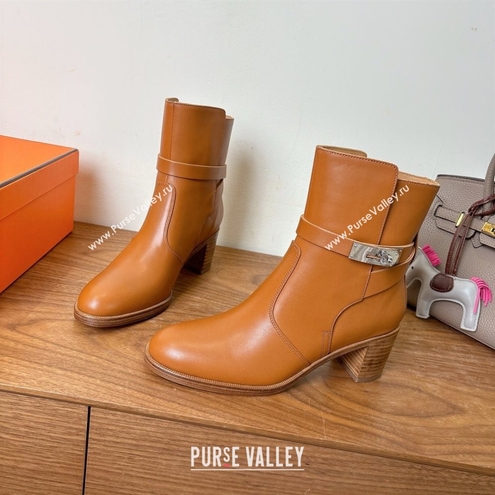 Hermes Neo Heel Ankle Boots in Calfskin Leather Brown 2025 (XC-251222010)