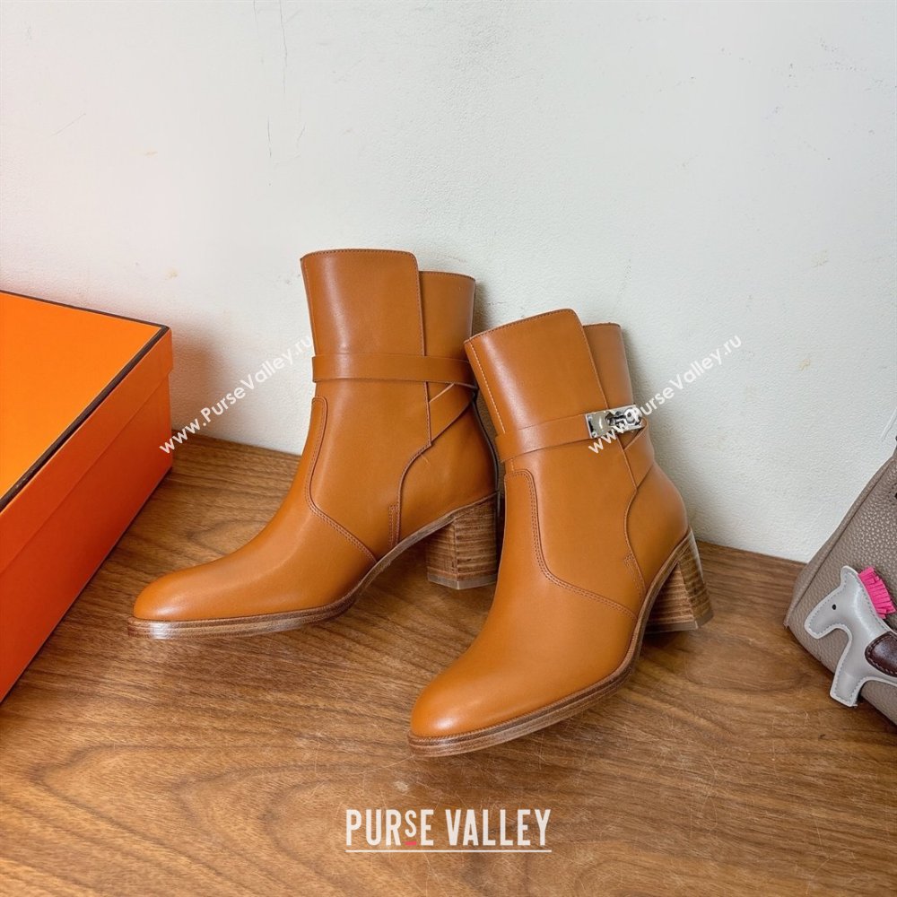 Hermes Neo Heel Ankle Boots in Calfskin Leather Brown 2025 (XC-251222010)