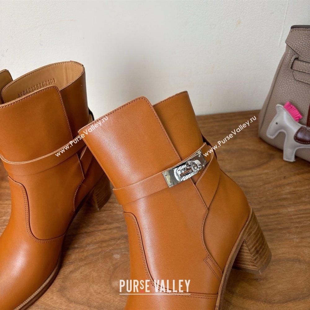 Hermes Neo Heel Ankle Boots in Calfskin Leather Brown 2025 (XC-251222010)