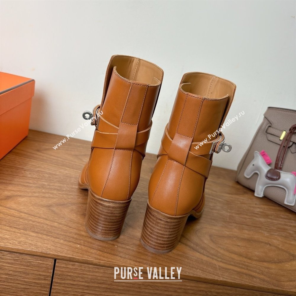 Hermes Neo Heel Ankle Boots in Calfskin Leather Brown 2025 (XC-251222010)