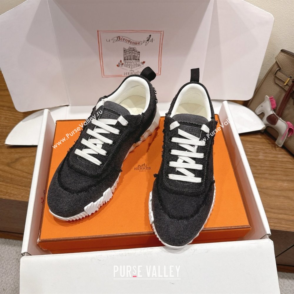 Hermes Bouncing Sneakers in Fringed H Canvas Grey Black 2025 1222 (MD-251222054)