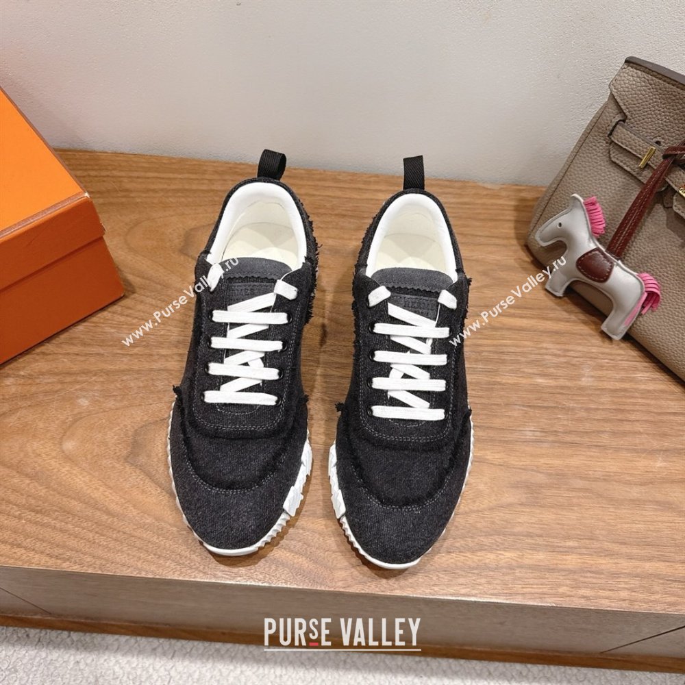 Hermes Bouncing Sneakers in Fringed H Canvas Grey Black 2025 1222 (MD-251222054)