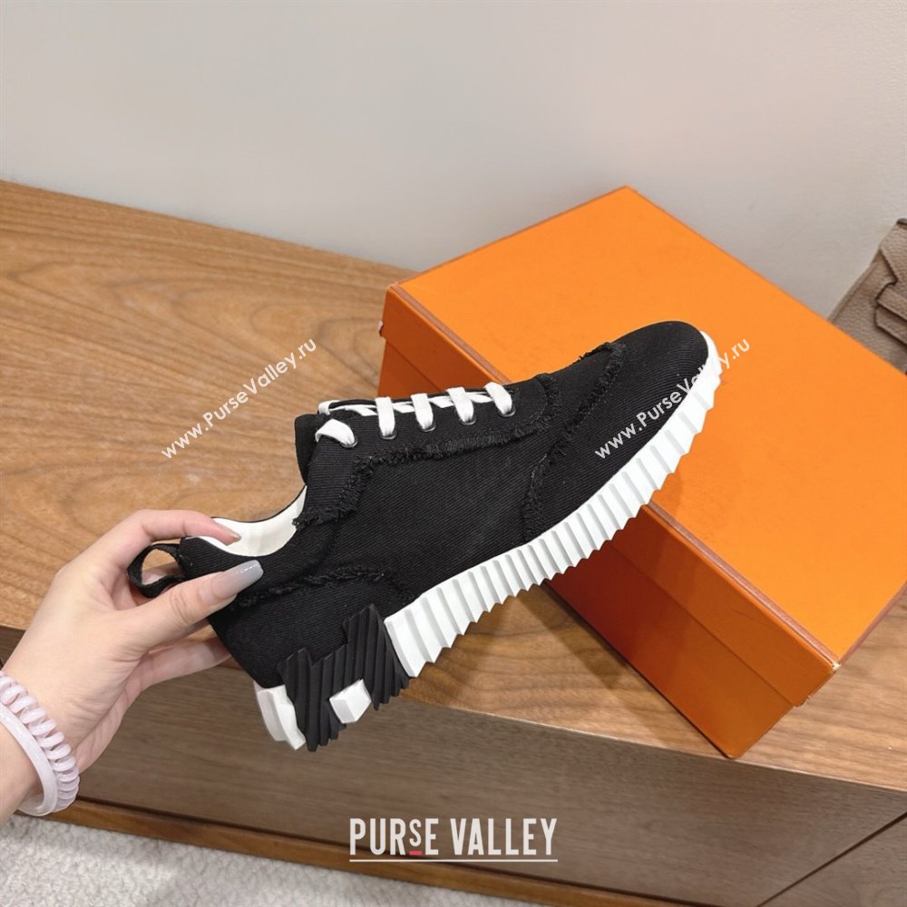 Hermes Bouncing Sneakers in Fringed H Canvas Black2 2025 1222 (MD-251222058)