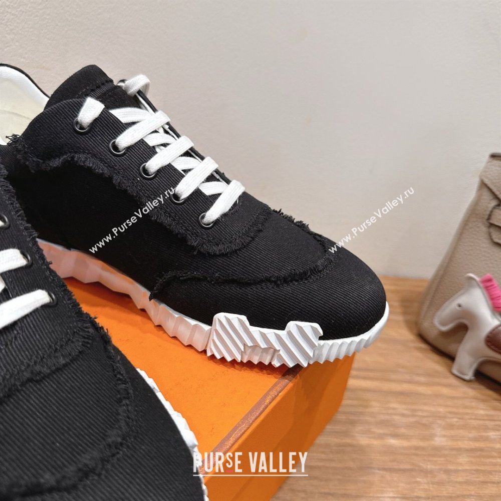 Hermes Bouncing Sneakers in Fringed H Canvas Black2 2025 1222 (MD-251222058)