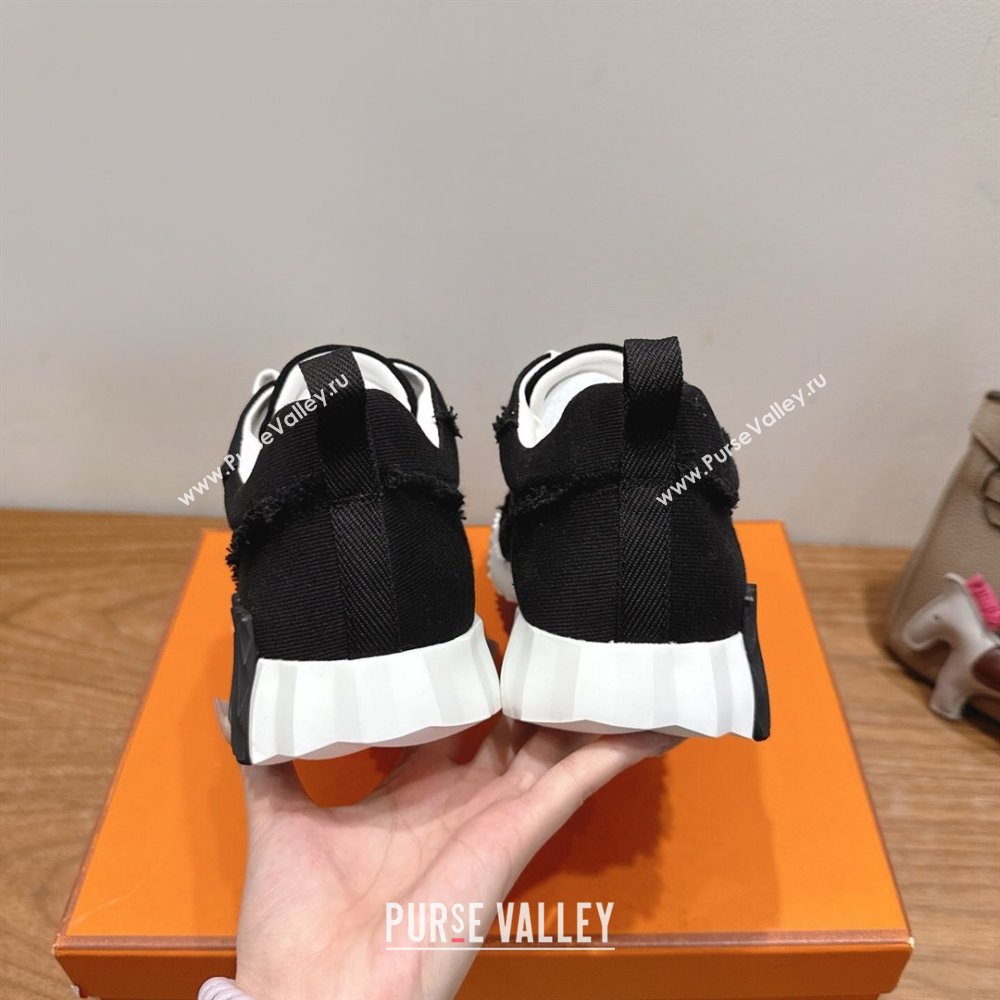 Hermes Bouncing Sneakers in Fringed H Canvas Black2 2025 1222 (MD-251222058)