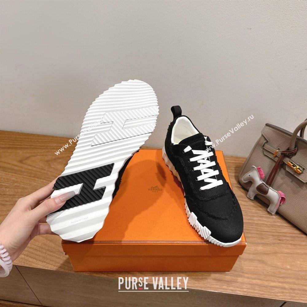 Hermes Bouncing Sneakers in Fringed H Canvas Black2 2025 1222 (MD-251222058)