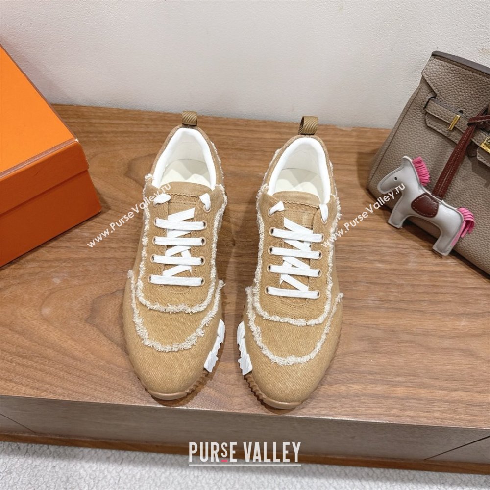 Hermes Bouncing Sneakers in Fringed H Canvas Beige/White 2025 1222 (MD-251222062)