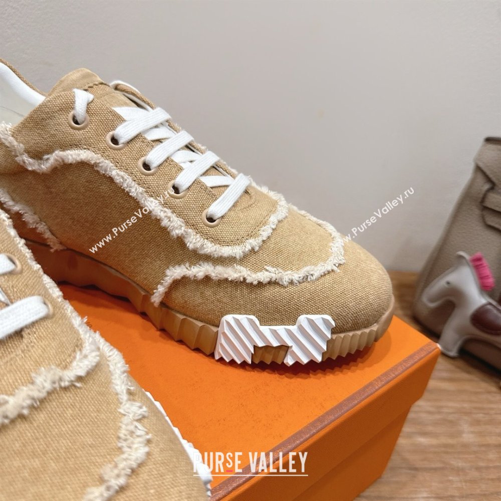 Hermes Bouncing Sneakers in Fringed H Canvas Beige/White 2025 1222 (MD-251222062)