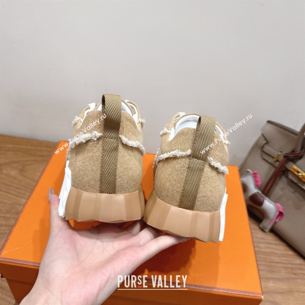 Hermes Bouncing Sneakers in Fringed H Canvas Beige/White 2025 1222 (MD-251222062)