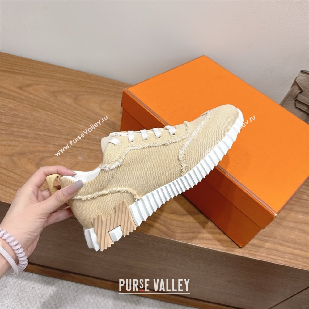 Hermes Bouncing Sneakers in Fringed H Canvas Light Beige 2025 1222 (MD-251222063)