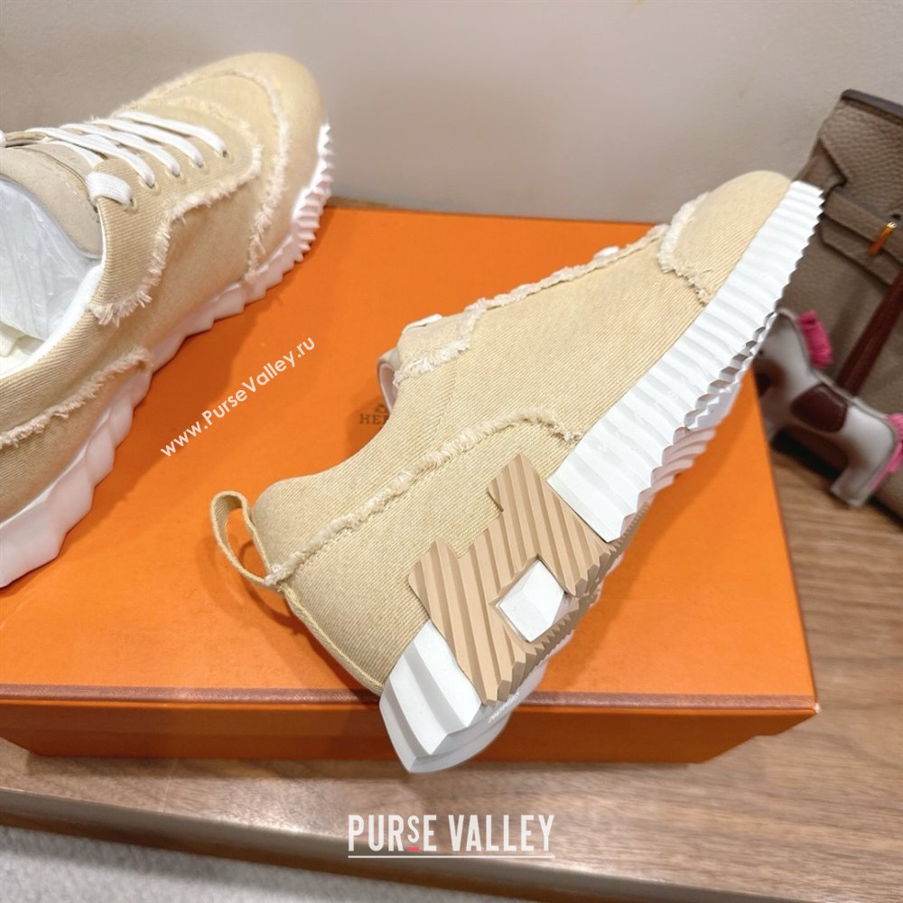 Hermes Bouncing Sneakers in Fringed H Canvas Light Beige 2025 1222 (MD-251222063)