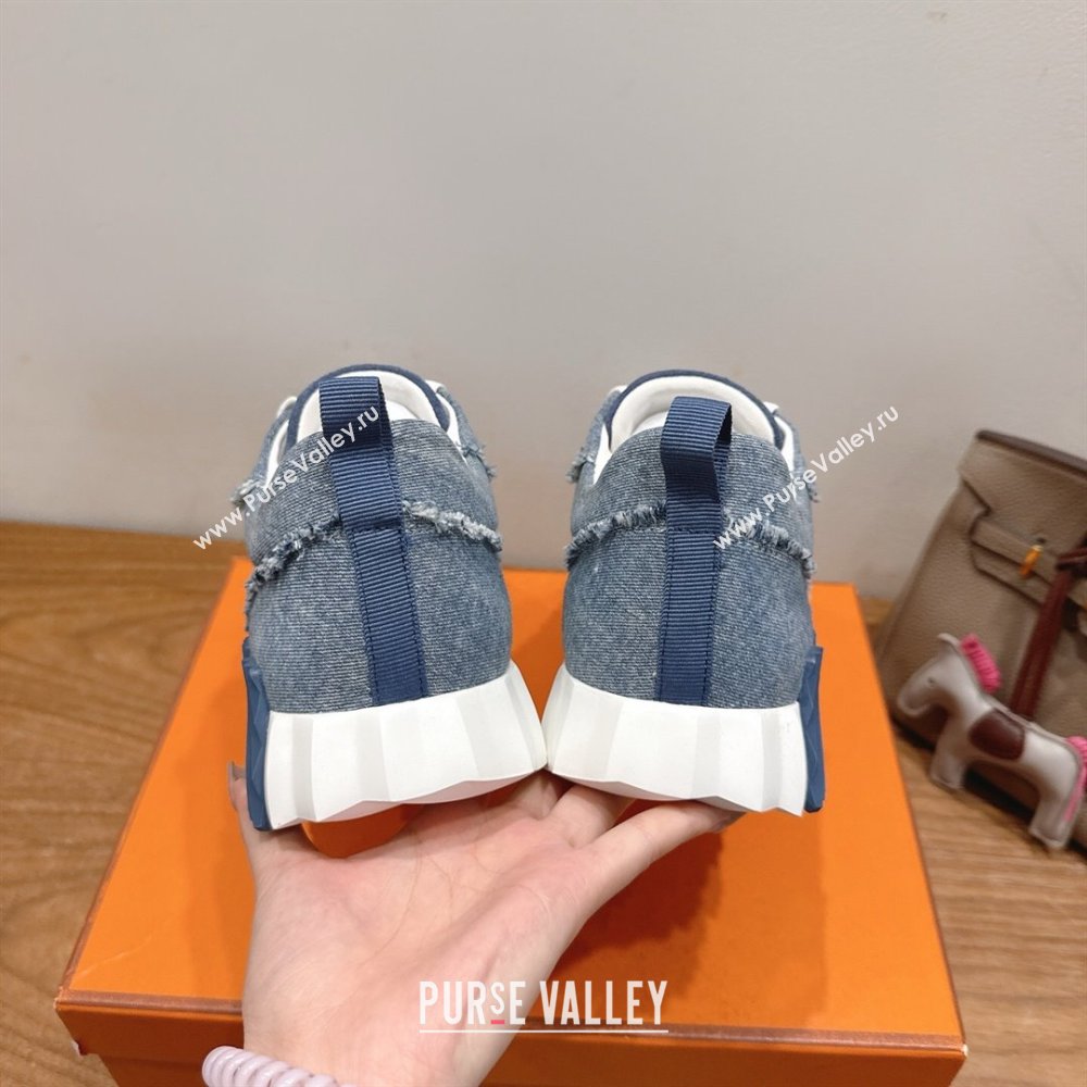 Hermes Bouncing Sneakers in Fringed H Canvas Light Blue 2025 1222 (MD-251222068)