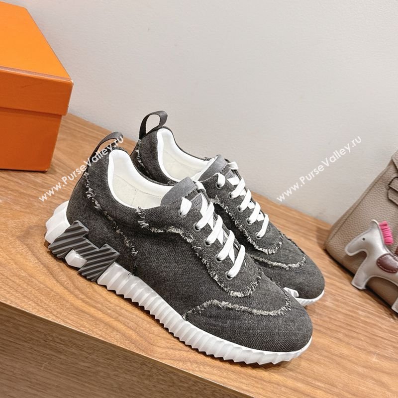 Hermes Bouncing Sneakers in Fringed H Canvas Dark Grey 2 2025 1222 (MD-251222069)