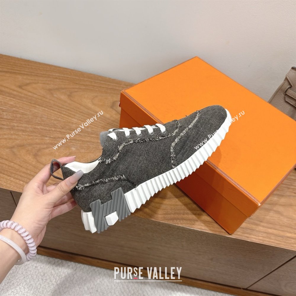 Hermes Bouncing Sneakers in Fringed H Canvas Dark Grey 2 2025 1222 (MD-251222069)