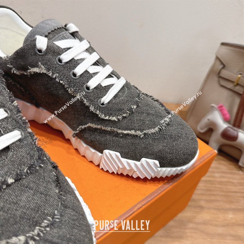 Hermes Bouncing Sneakers in Fringed H Canvas Dark Grey 2 2025 1222 (MD-251222069)