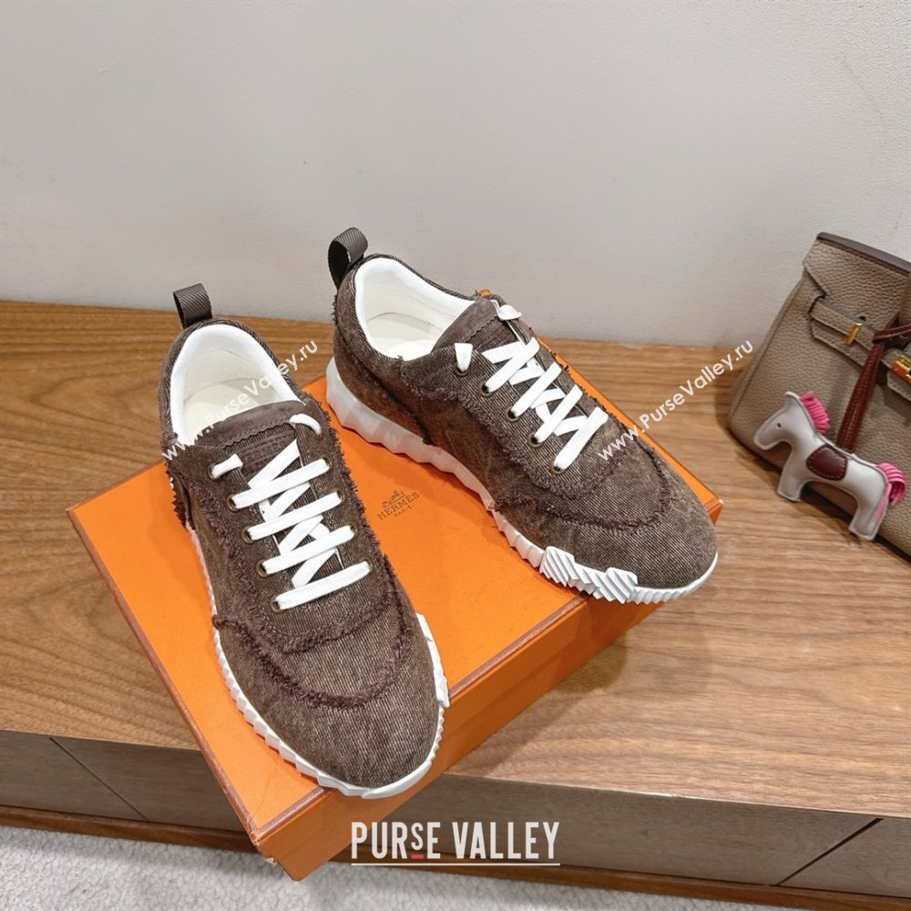 Hermes Bouncing Sneakers in Fringed H Canvas Taupe 2025 1222 (MD-251222070)