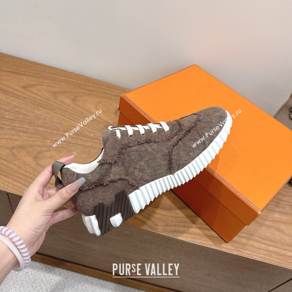 Hermes Bouncing Sneakers in Fringed H Canvas Taupe 2025 1222 (MD-251222070)