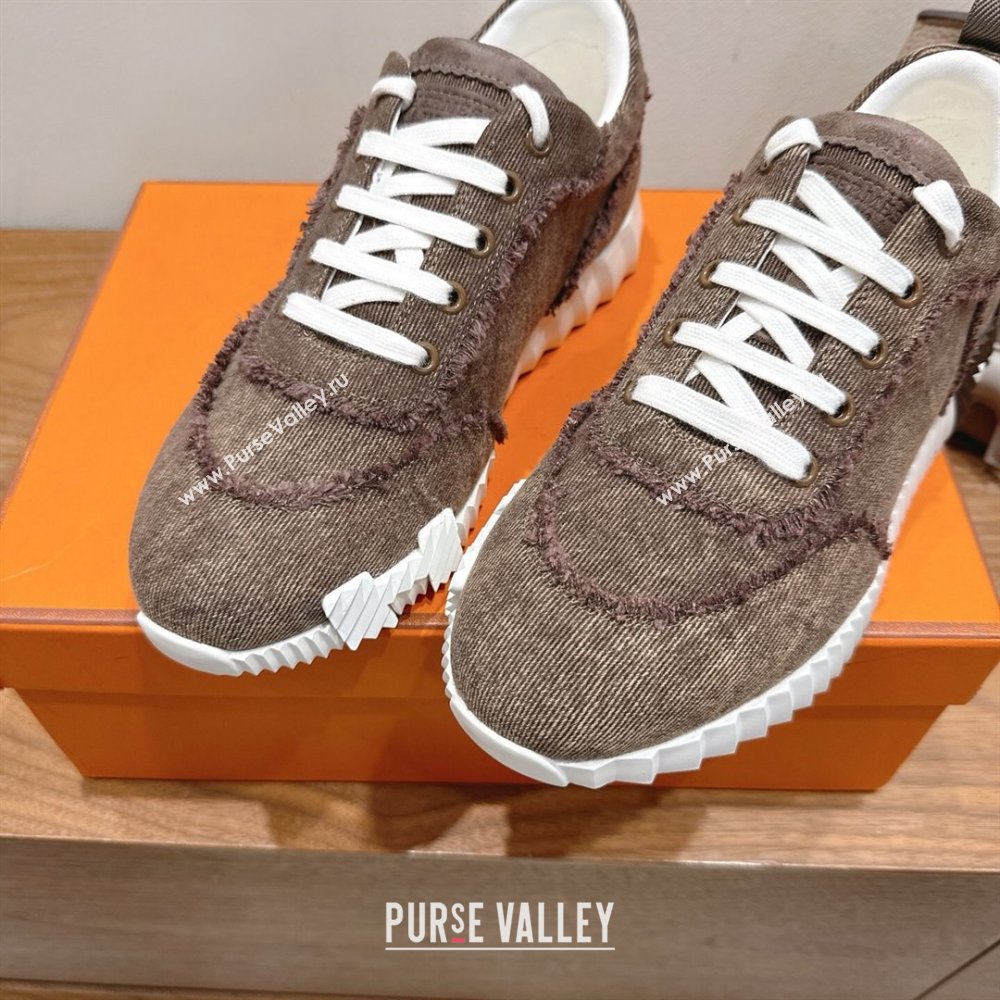 Hermes Bouncing Sneakers in Fringed H Canvas Taupe 2025 1222 (MD-251222070)