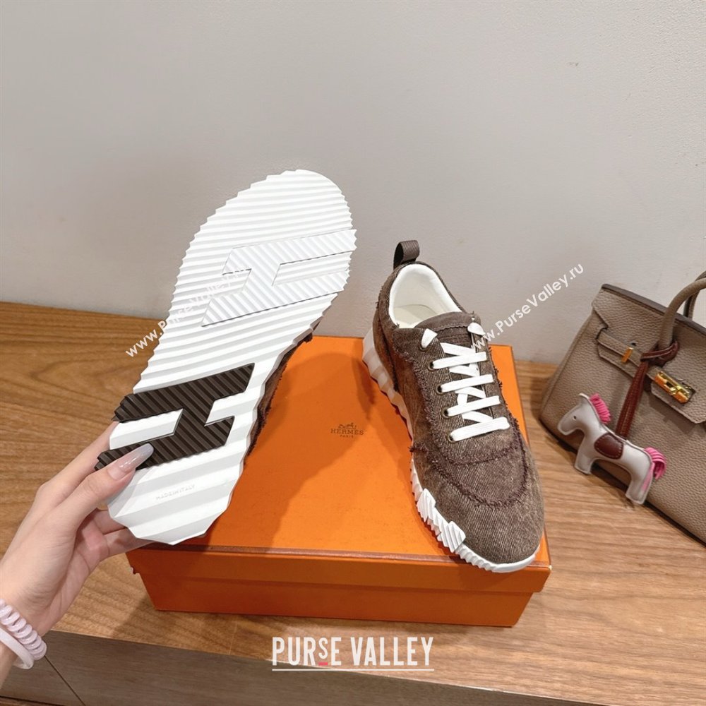 Hermes Bouncing Sneakers in Fringed H Canvas Taupe 2025 1222 (MD-251222070)