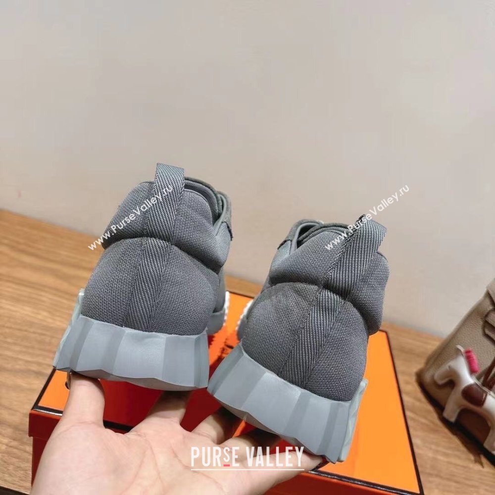 Hermes Bouncing Sneakers in Cotton Canvas and Suede Dark Grey 2025 1221 (MD-251222079)