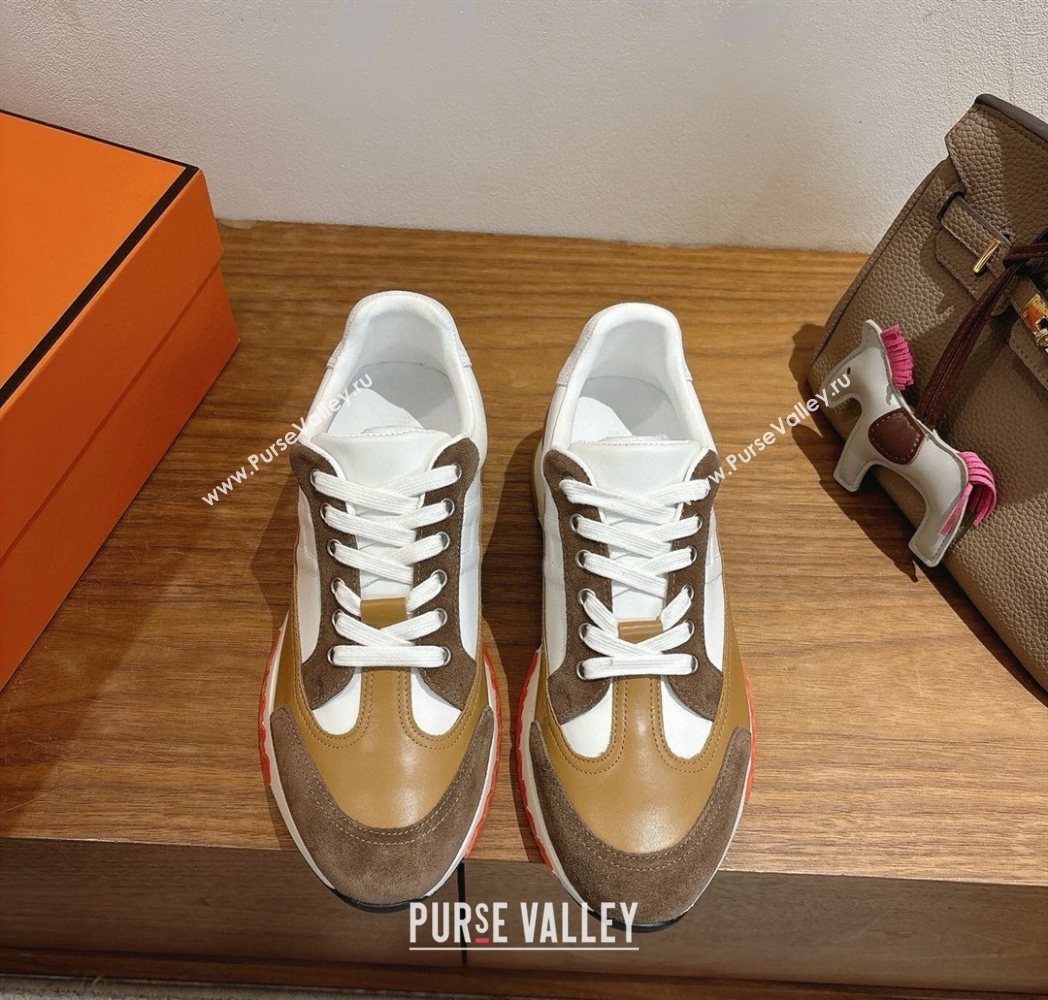 Hermes Trail Sneakers in Calfskin and Suede White2 2025 1222 (MD-251222014)