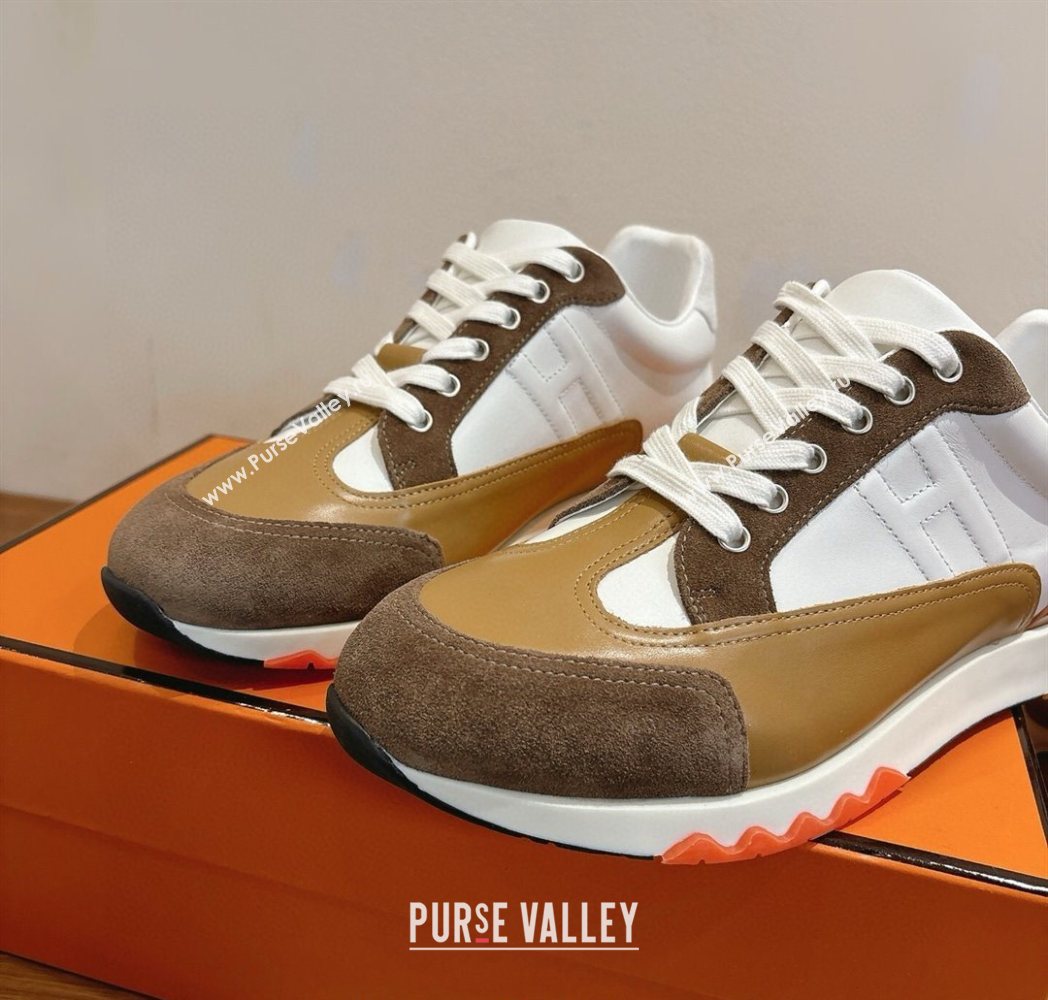 Hermes Trail Sneakers in Calfskin and Suede White2 2025 1222 (MD-251222014)