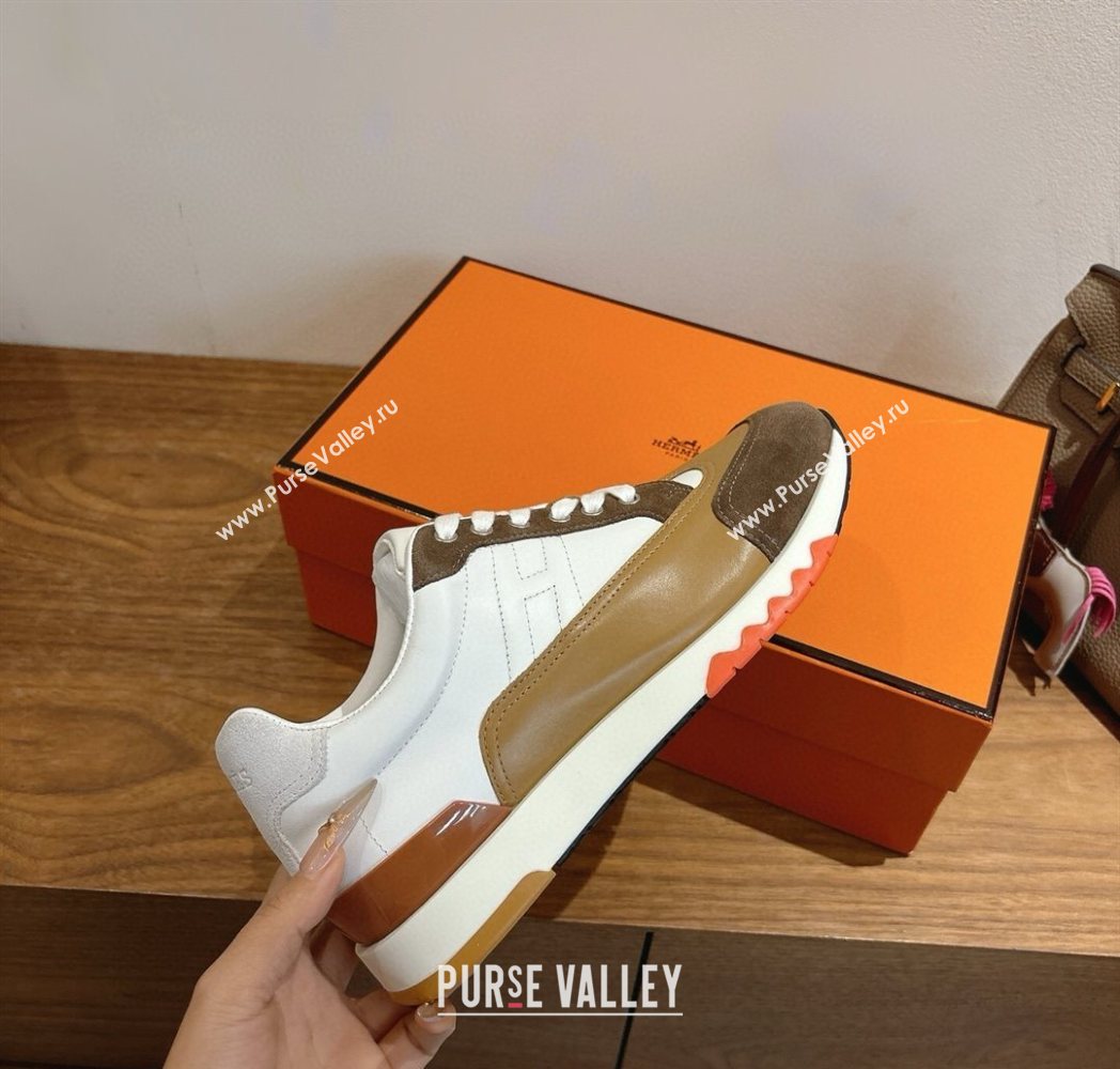 Hermes Trail Sneakers in Calfskin and Suede White2 2025 1222 (MD-251222014)