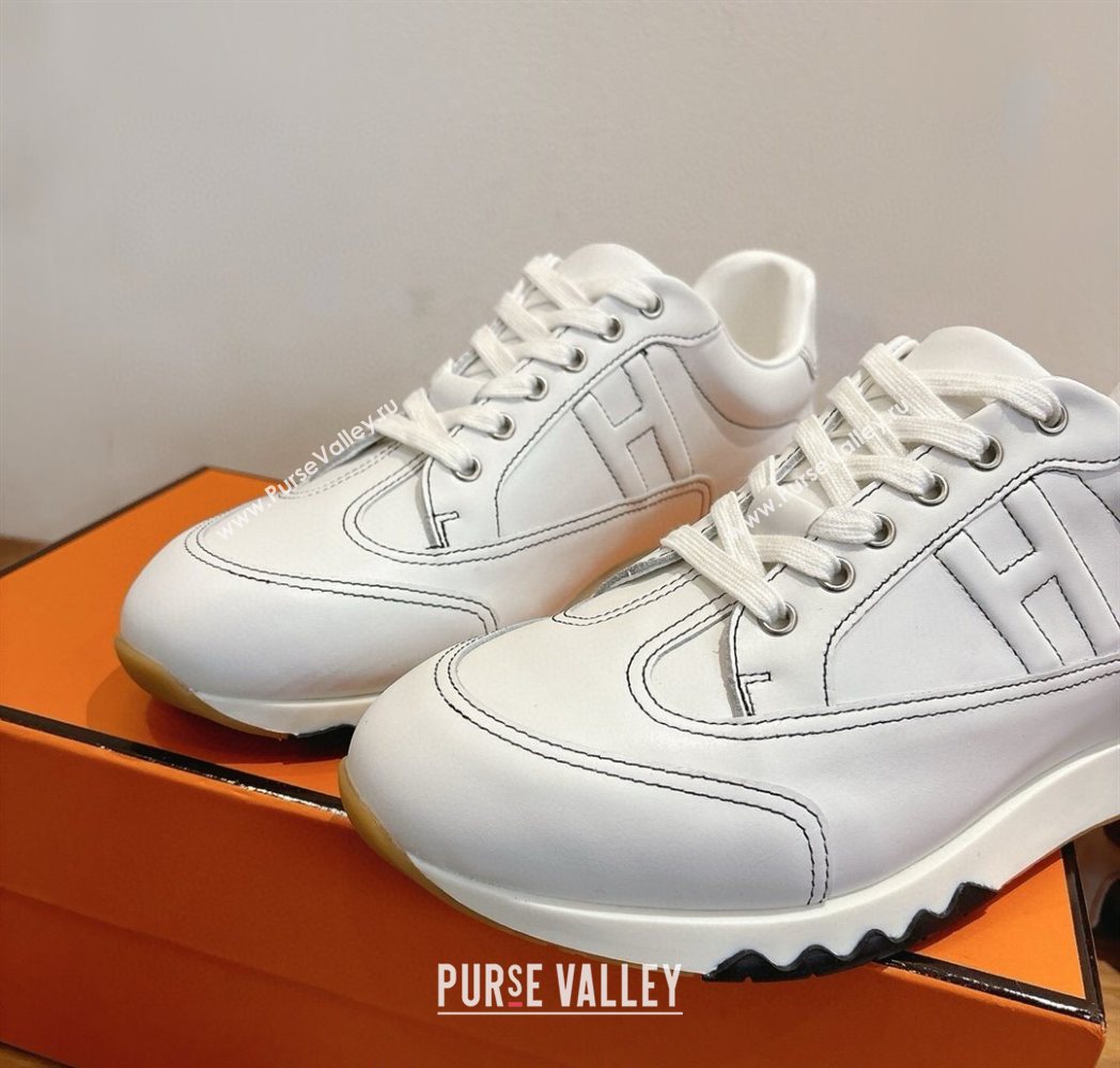 Hermes Trail Sneakers in Calfskin Leather White2 2025 1222 (MD-251222016)