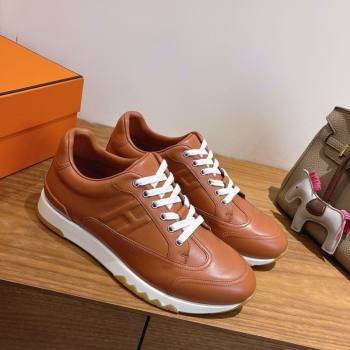 Hermes Trail Sneakers in Calfskin Leather Brown 2025 1222 (MD-251222018)