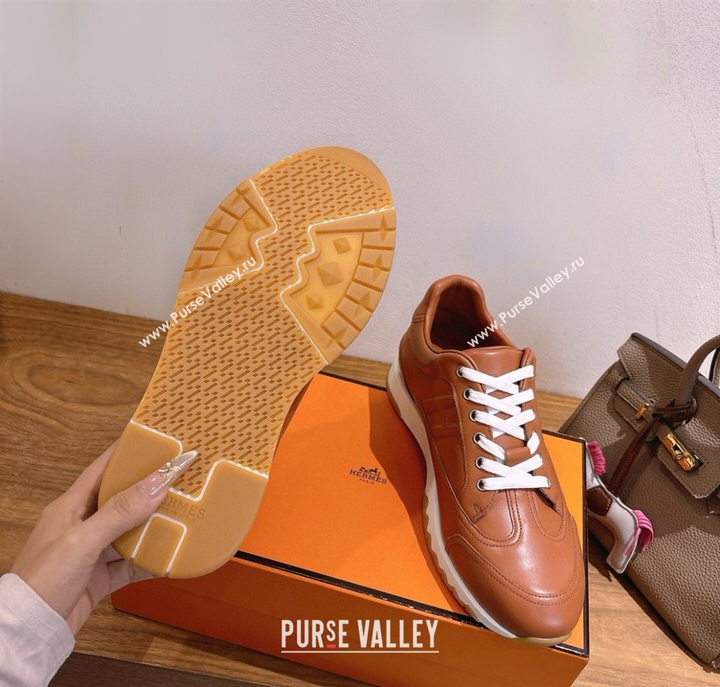 Hermes Trail Sneakers in Calfskin Leather Brown 2025 1222 (MD-251222018)