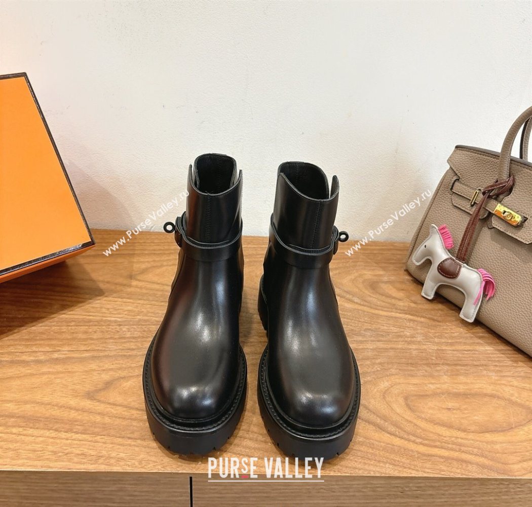 Hermes Jeff Ankle Boots in Calfskin Leather All Black 2025 H252939 (XC-251220036)