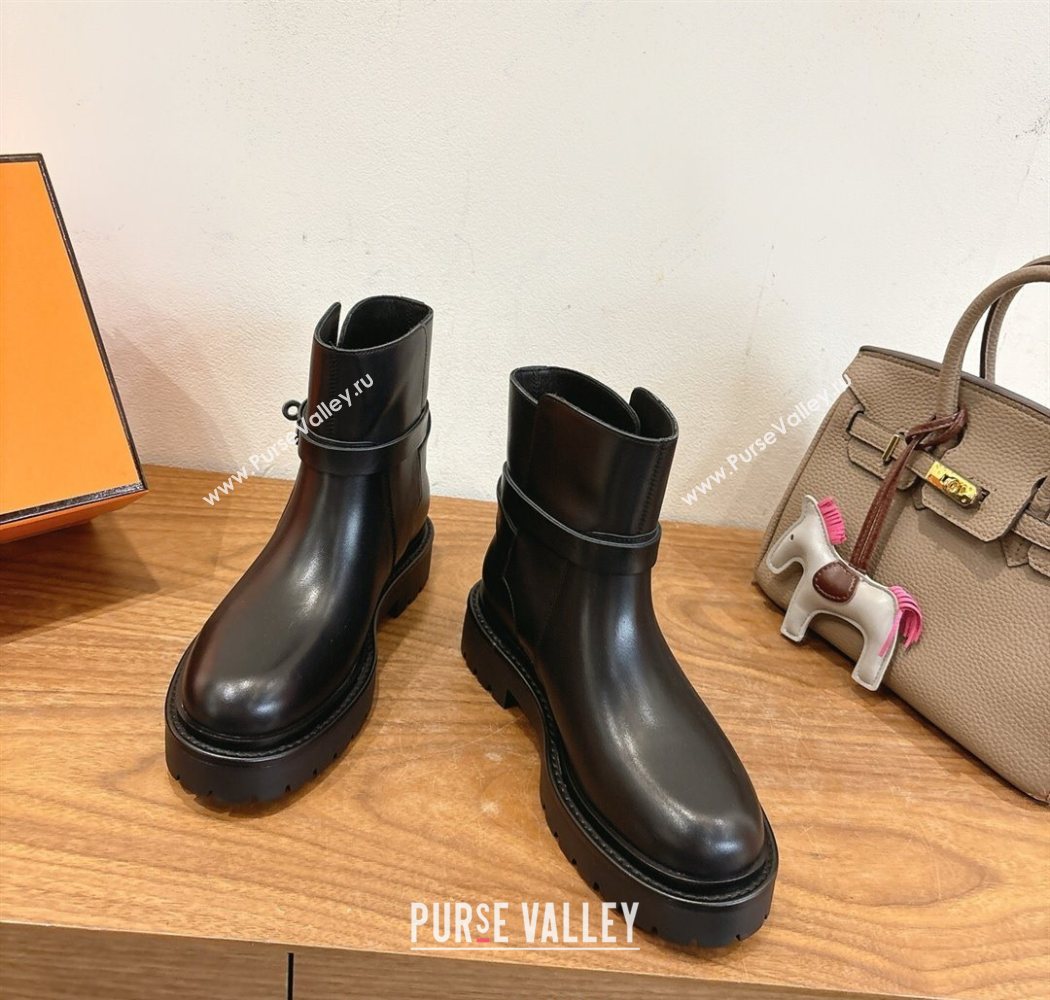 Hermes Jeff Ankle Boots in Calfskin Leather All Black 2025 H252939 (XC-251220036)