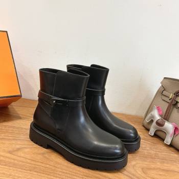 Hermes Jeff Ankle Boots in Calfskin Leather All Black 2025 H252939 (XC-251220036)
