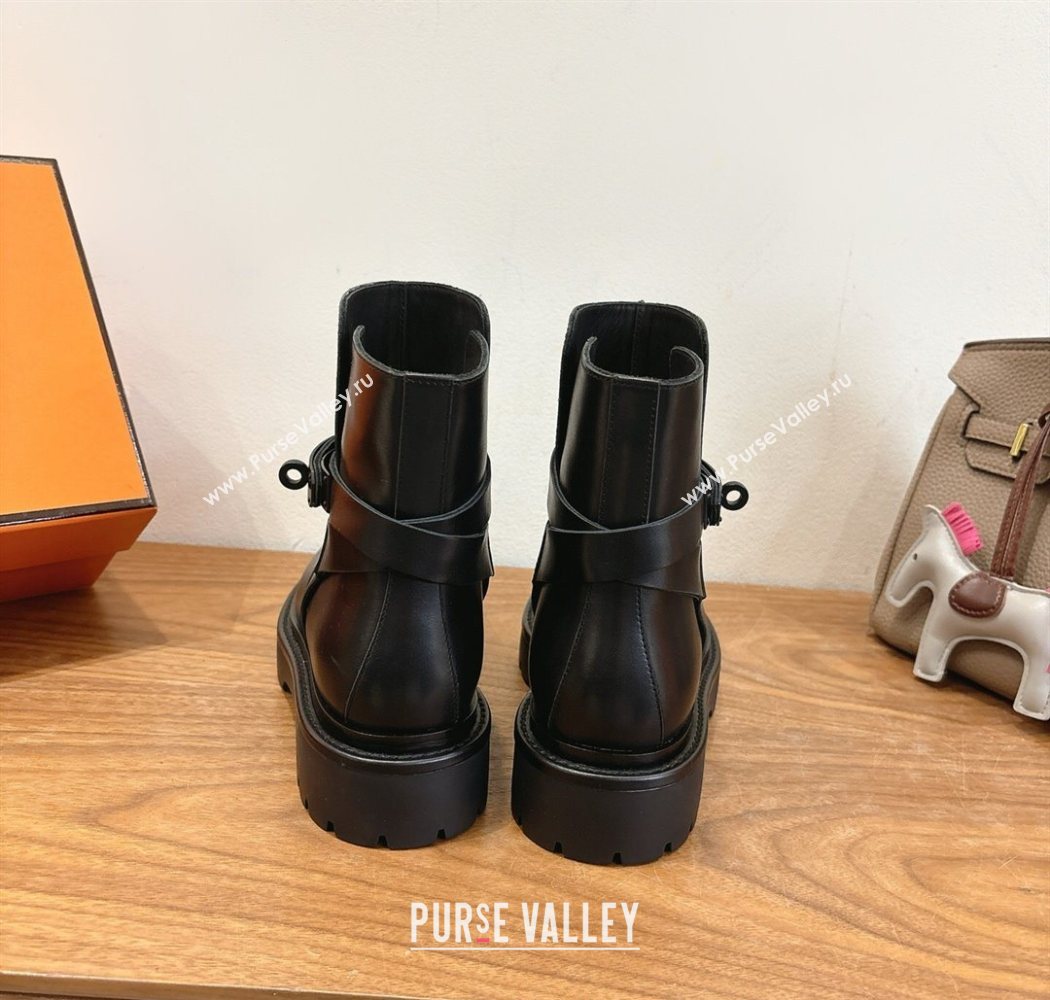 Hermes Jeff Ankle Boots in Calfskin Leather All Black 2025 H252939 (XC-251220036)