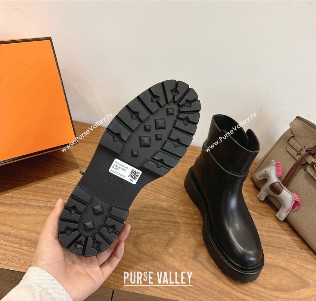 Hermes Jeff Ankle Boots in Calfskin Leather All Black 2025 H252939 (XC-251220036)