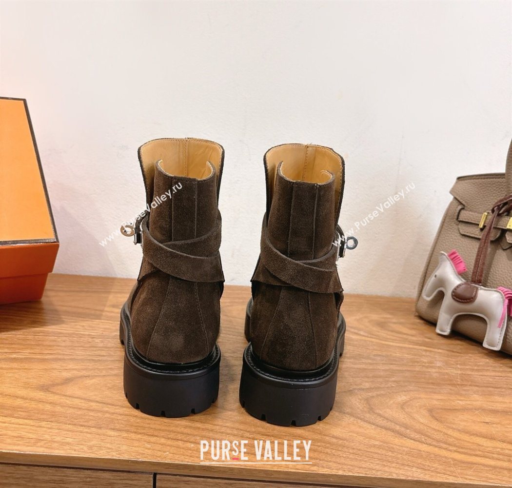 Hermes Jeff Ankle Boots in Calfskin Leather Brown 2025 H252939 (XC-251220038)