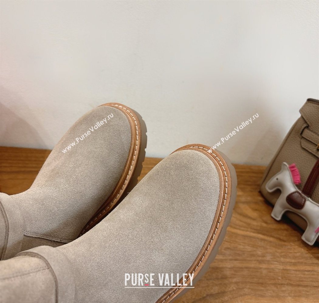 Hermes Jeff Ankle Boots in Calfskin Leather Grey 2025 H252939 (XC-251220039)