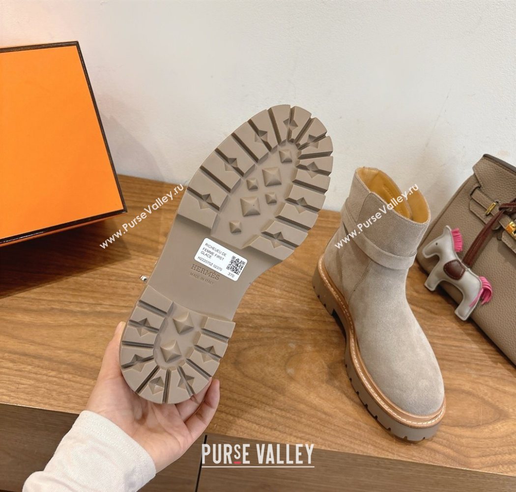 Hermes Jeff Ankle Boots in Calfskin Leather Grey 2025 H252939 (XC-251220039)