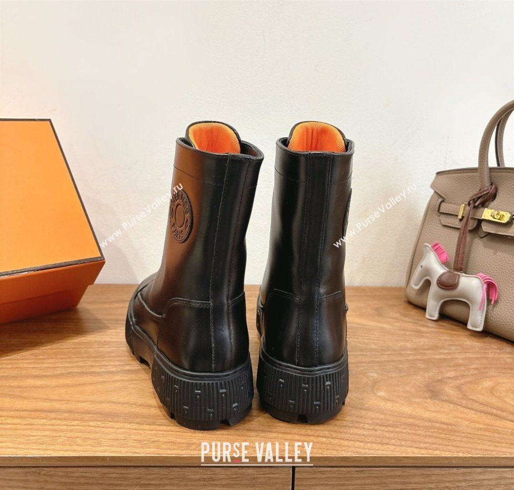 Hermes Fresh Platform Ankle Boots in Calfskin Leather Black 2025 H242072 (XC-251220041)
