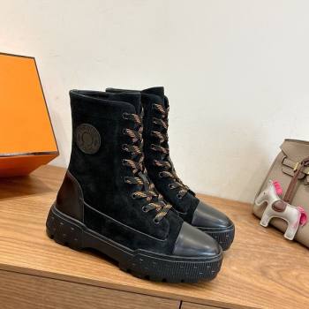 Hermes Fresh Platform Ankle Boots in Suede Black 2025 H242072 (XC-251220046)