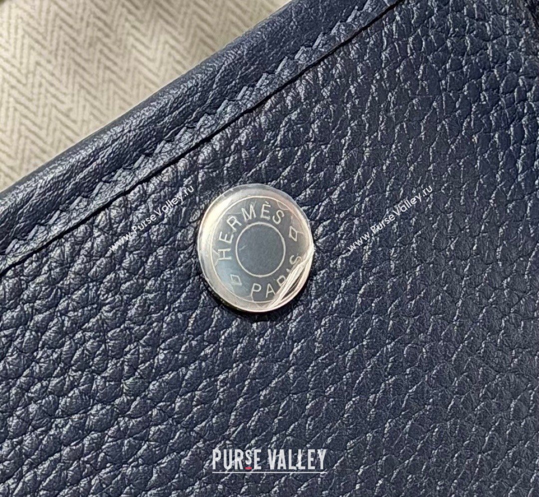 Hermes Garden Party Bag 30cm in Grained Leather Dark Blue 2026 (Half Handmade) (FL-260131001)