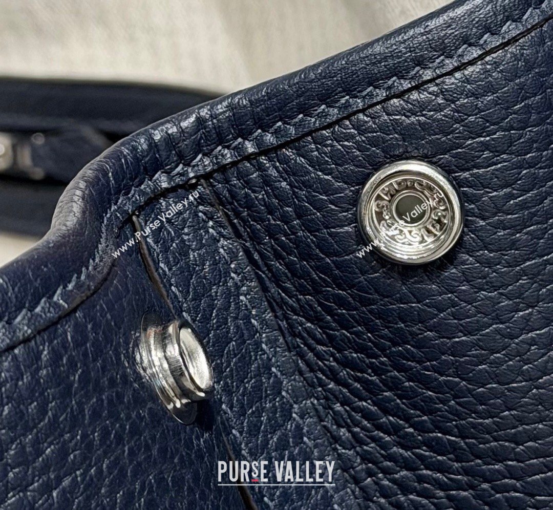 Hermes Garden Party Bag 30cm in Grained Leather Dark Blue 2026 (Half Handmade) (FL-260131001)