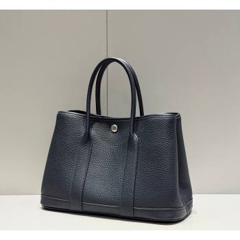 Hermes Garden Party Bag 30cm in Grained Leather Dark Blue 2026 (Half Handmade) (FL-260131001)